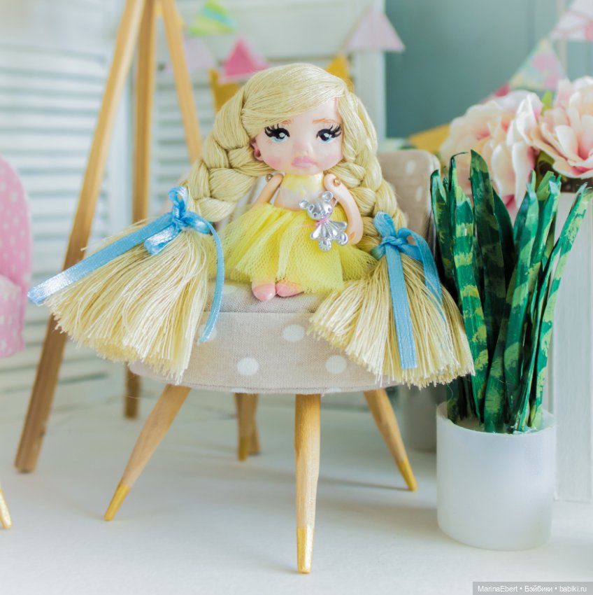 ⭐⭐⭐Кукла - брошь Эмма⭐⭐⭐ — Авторские миниатюрные куклы: лепка (фото 7)