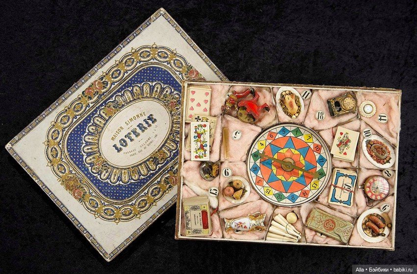 Детские лотереи XIX века — Антикварные игрушки и домики: елочные украшения (фото 5)
