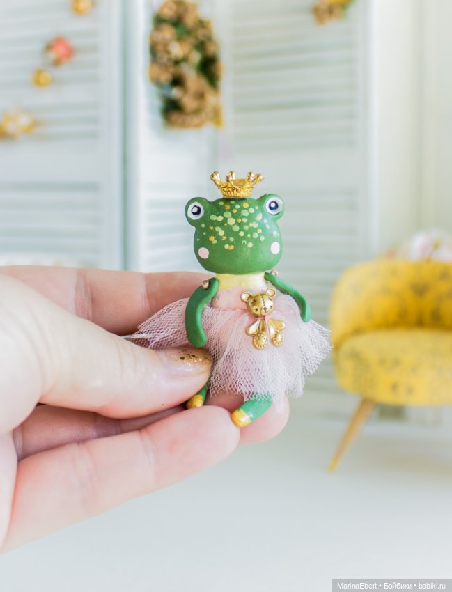 🔸🔸🔸Лягушечка Эмбер🔸🔸🔸 — Лепка авторских игрушек и папье (фото 3)