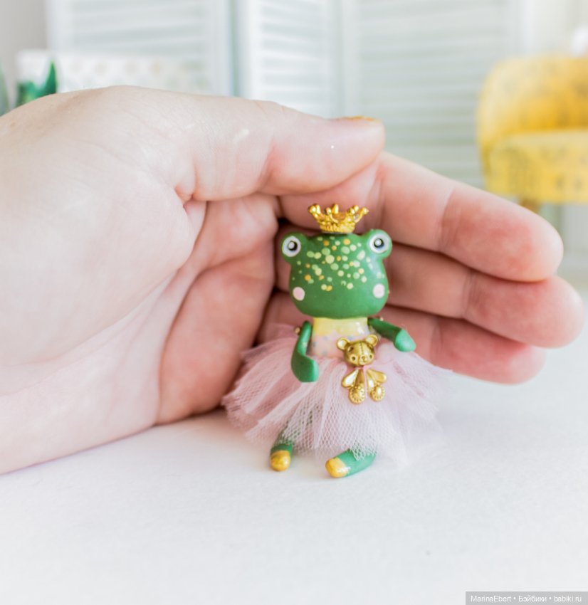 🔸🔸🔸Лягушечка Эмбер🔸🔸🔸 — Лепка авторских игрушек и папье (фото 5)