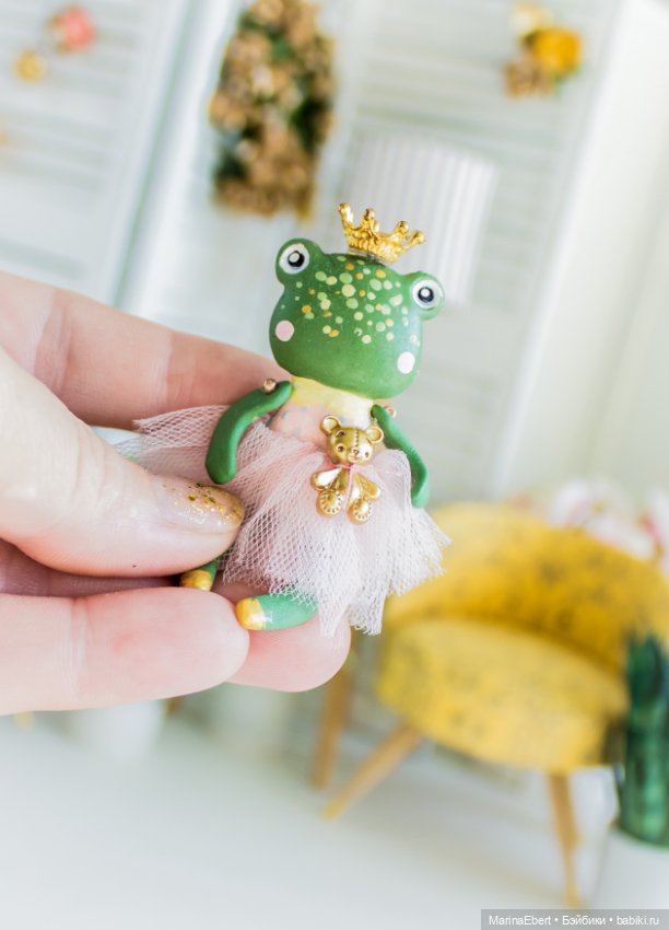 🔸🔸🔸Лягушечка Эмбер🔸🔸🔸 — Лепка авторских игрушек и папье (фото 6)