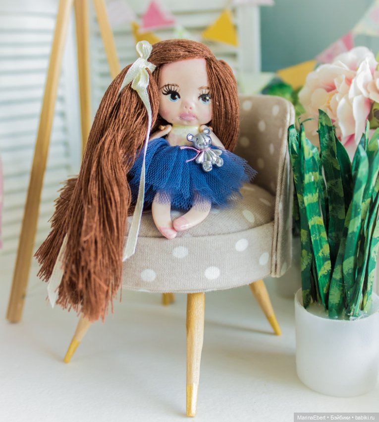 ⭐⭐⭐Кукла - брошь Лили⭐⭐⭐ — Авторские миниатюрные куклы: лепка (фото 9)