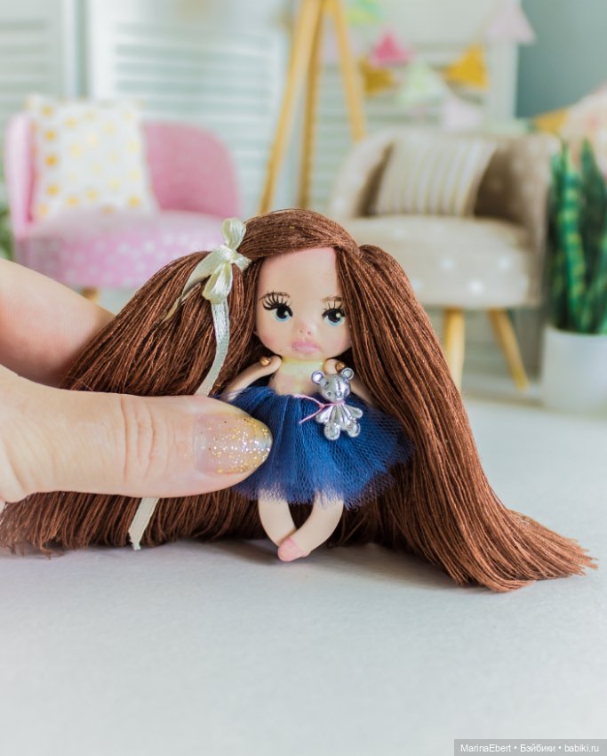 ⭐⭐⭐Кукла - брошь Лили⭐⭐⭐ — Авторские миниатюрные куклы: лепка (фото 3)