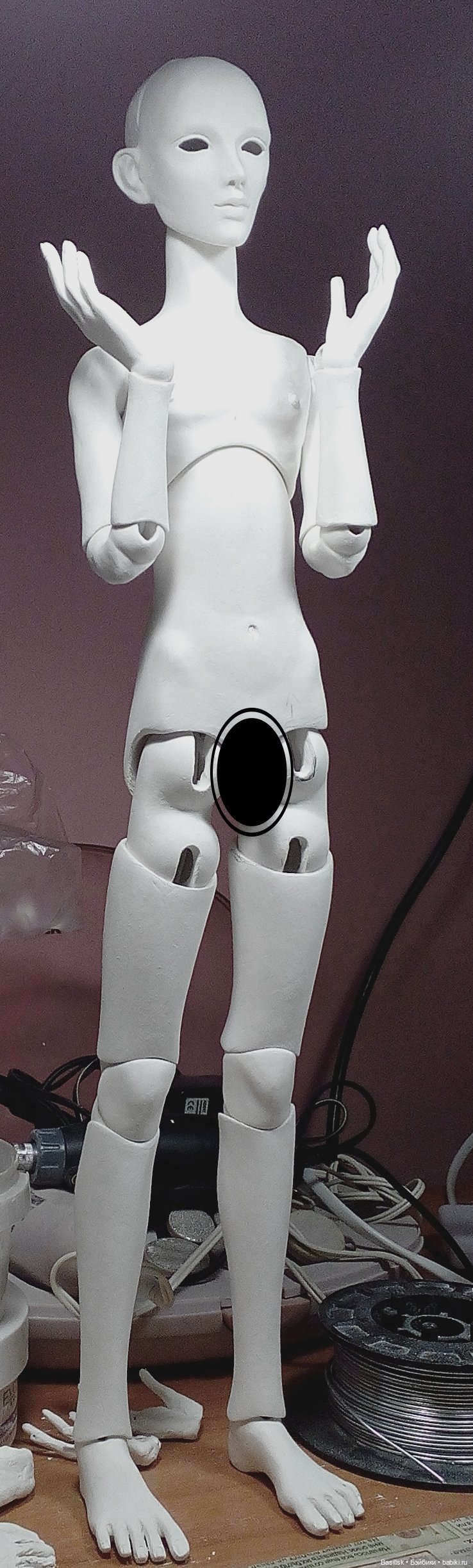 Кукла 08 процесс — Авторские шарнирные куклы своими руками: лепка (фото 5)