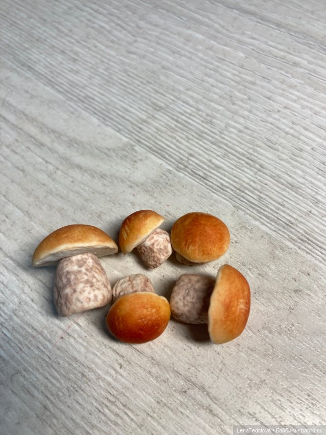 Грибочки в миниатюре. Подосиновик и белый гриб (фото 2)