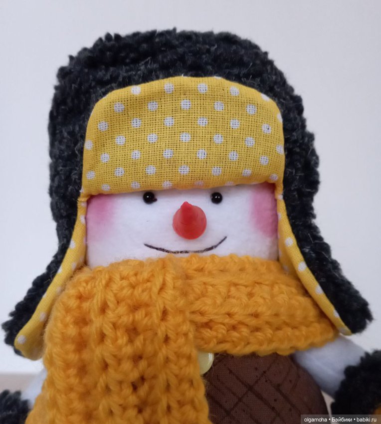 История про Снеговика — Текстильные игрушки и примитивы: кофейные (фото 4)