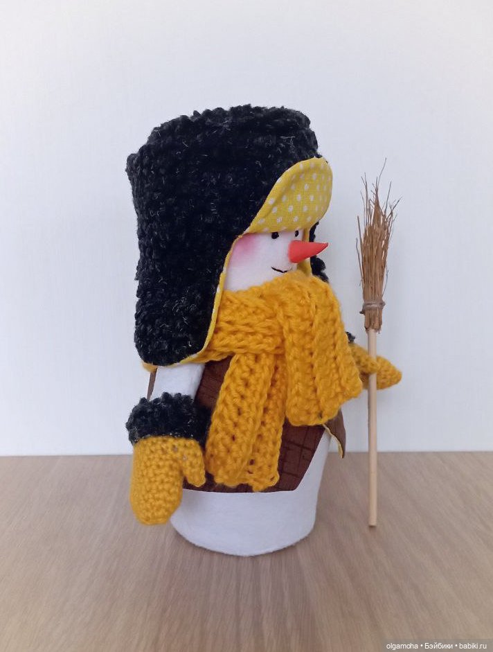 История про Снеговика — Текстильные игрушки и примитивы: кофейные (фото 3)
