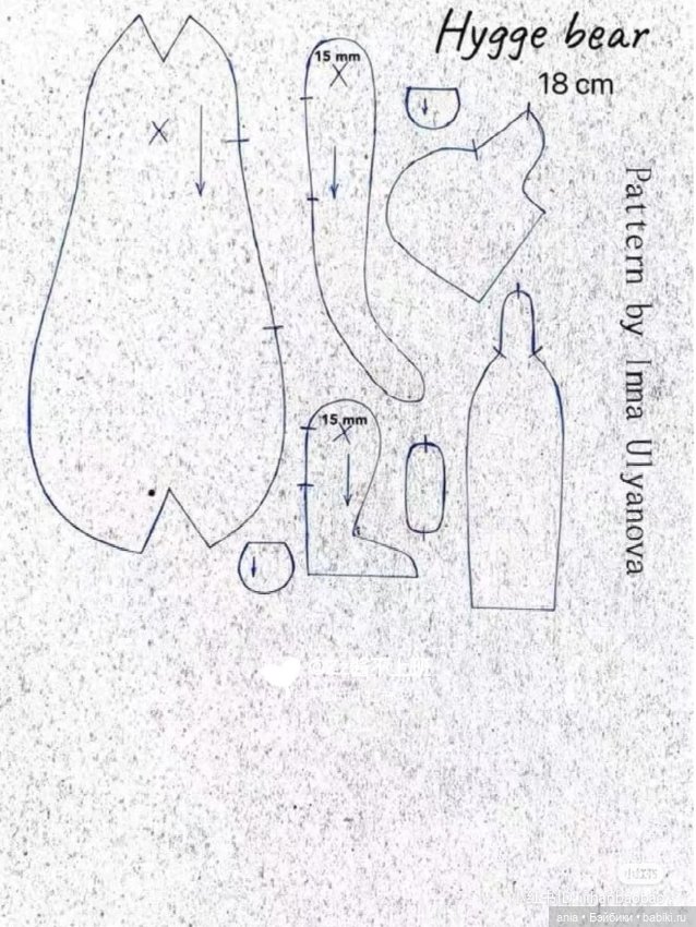 Выкройка мишки тедди, автор Inna Ulyanova