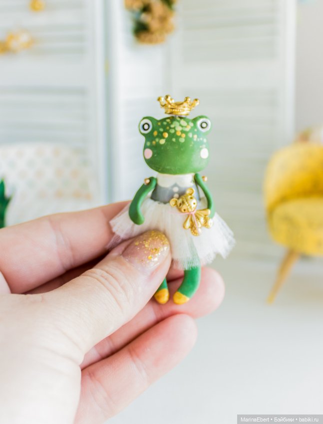 🔸🔸🔸Лягушечка Лизи🔸🔸🔸 — Лепка авторских игрушек и папье (фото 8)