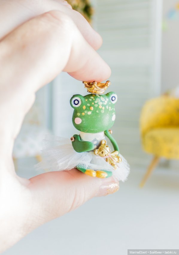 🔸🔸🔸Лягушечка Лизи🔸🔸🔸 — Лепка авторских игрушек и папье (фото 5)