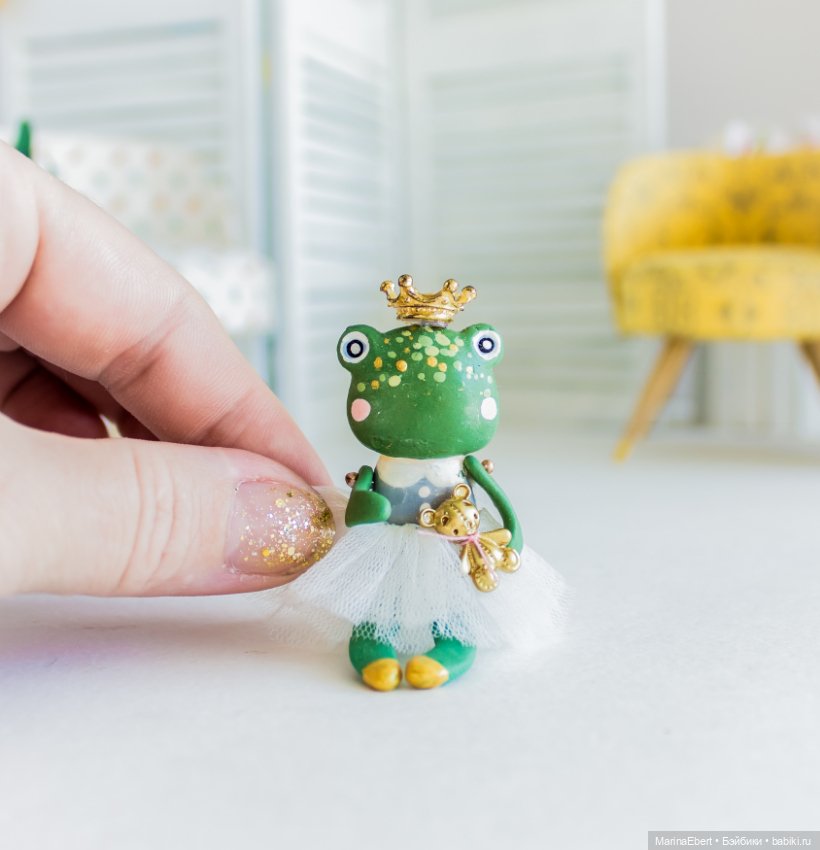 🔸🔸🔸Лягушечка Лизи🔸🔸🔸 — Лепка авторских игрушек и папье (фото 6)
