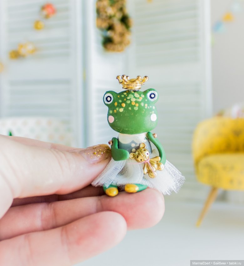 🔸🔸🔸Лягушечка Лизи🔸🔸🔸 — Лепка авторских игрушек и папье (фото 2)