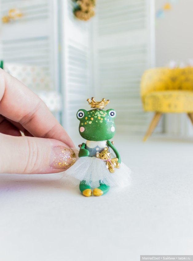 🔸🔸🔸Лягушечка Лизи🔸🔸🔸 — Лепка авторских игрушек и папье (фото 4)