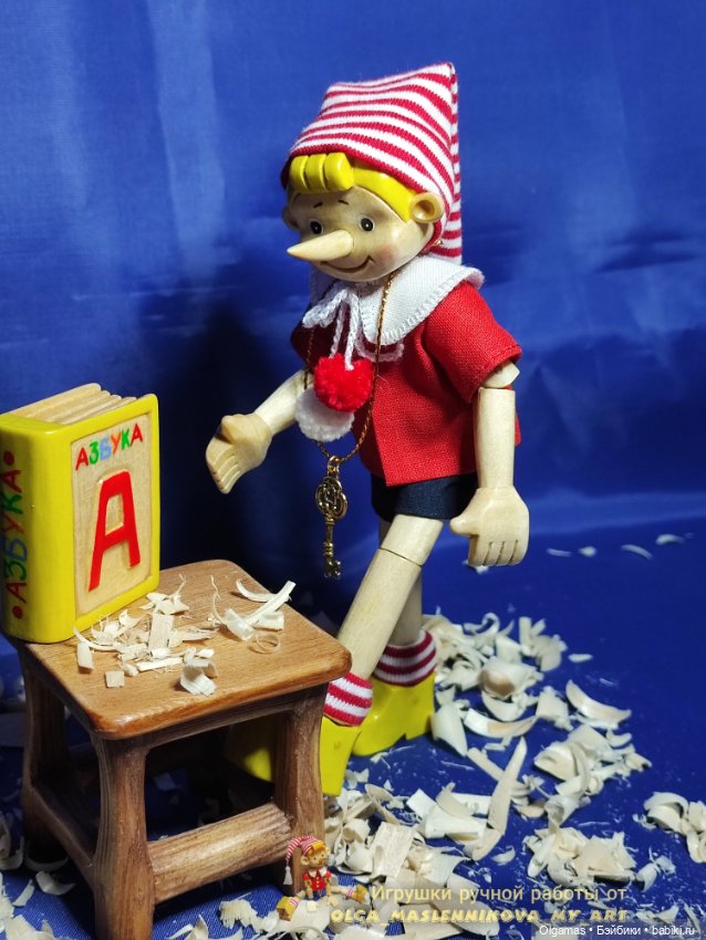 Буратино 😊 — Авторские игрушки из дерева: резьба (фото 10)