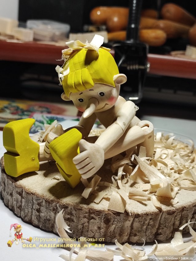 Буратино 😊 — Авторские игрушки из дерева: резьба (фото 3)