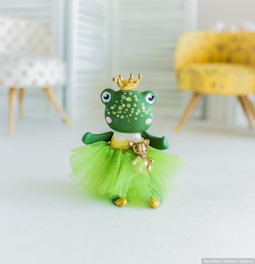 🔸🔸🔸Лягушечка Элаиза🔸🔸🔸 — Лепка авторских игрушек и папье (фото 2)