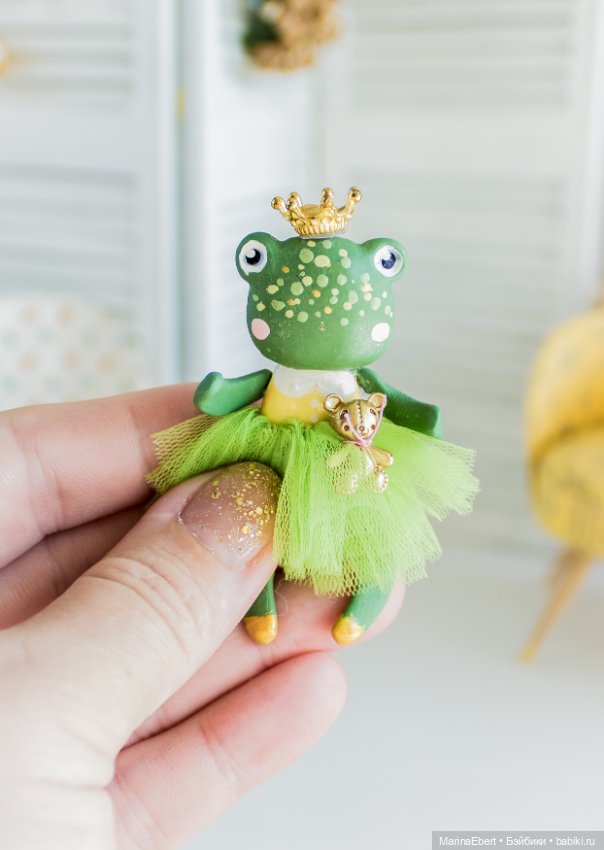 🔸🔸🔸Лягушечка Элаиза🔸🔸🔸 — Лепка авторских игрушек и папье (фото 3)