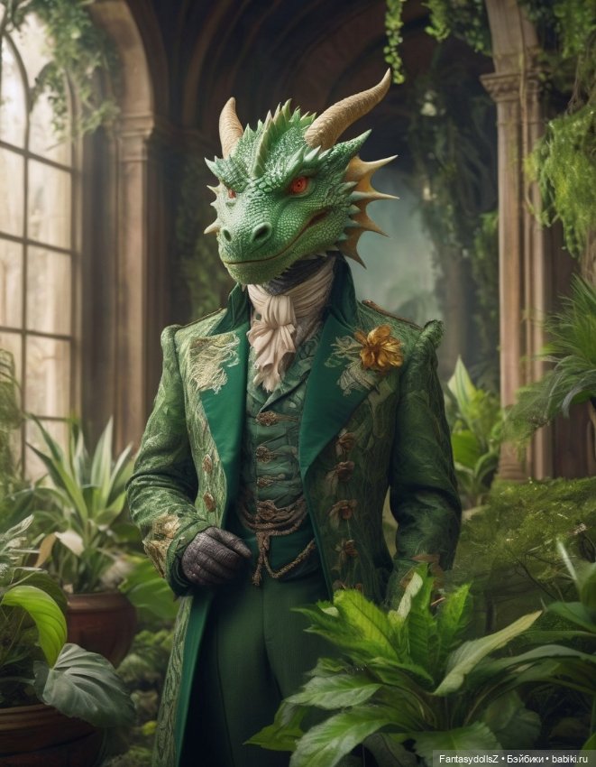 Набор для самостоятельного создания антро куклы Зелёного дракона с выкройками и материалами (фото 8)