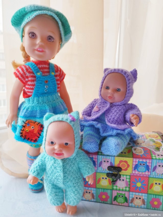 Наряд из пряжи "Карамелька" для китайского пупса