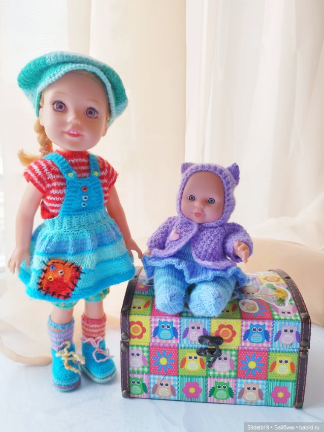 Наряд из пряжи "Карамелька" для китайского пупса