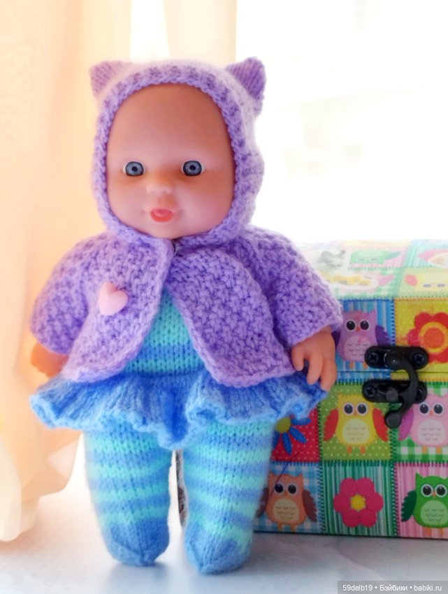 Наряд из пряжи "Карамелька" для китайского пупса