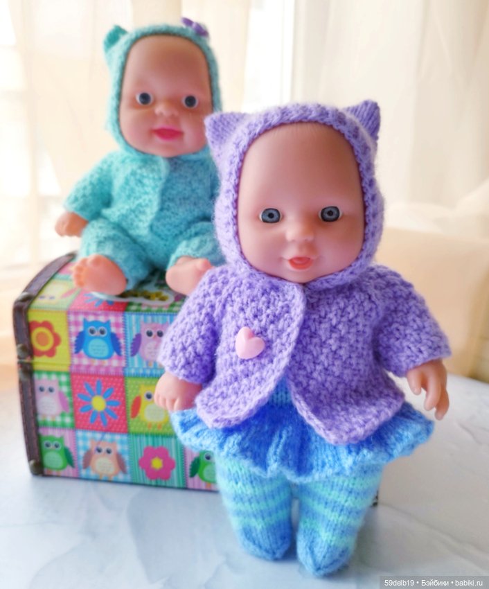 Наряд из пряжи "Карамелька" для китайского пупса