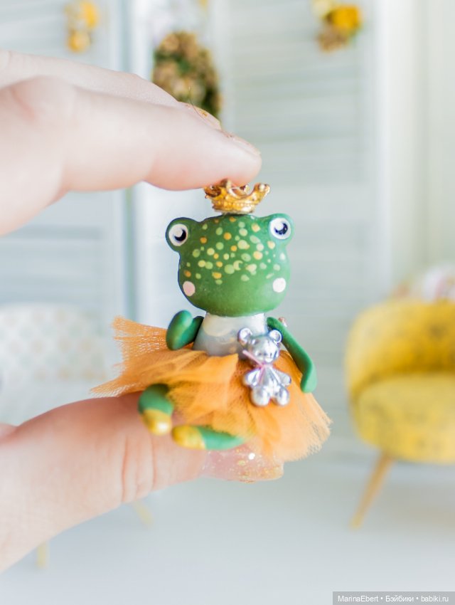 🔸🔸🔸Лягушечка Анна🔸🔸🔸 — Лепка авторских игрушек и папье (фото 5)