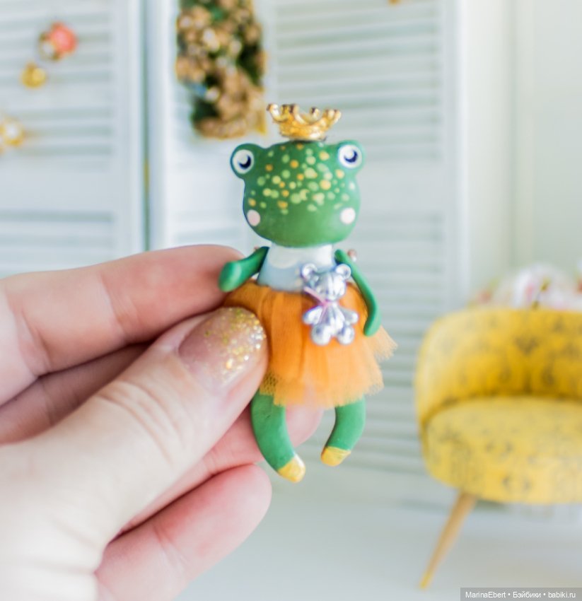 🔸🔸🔸Лягушечка Анна🔸🔸🔸 — Лепка авторских игрушек и папье (фото 4)