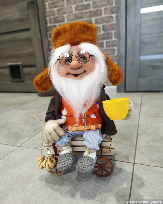 Композиция "на телеге" — Куклы из капрона и чулочной техники: авторские игрушки