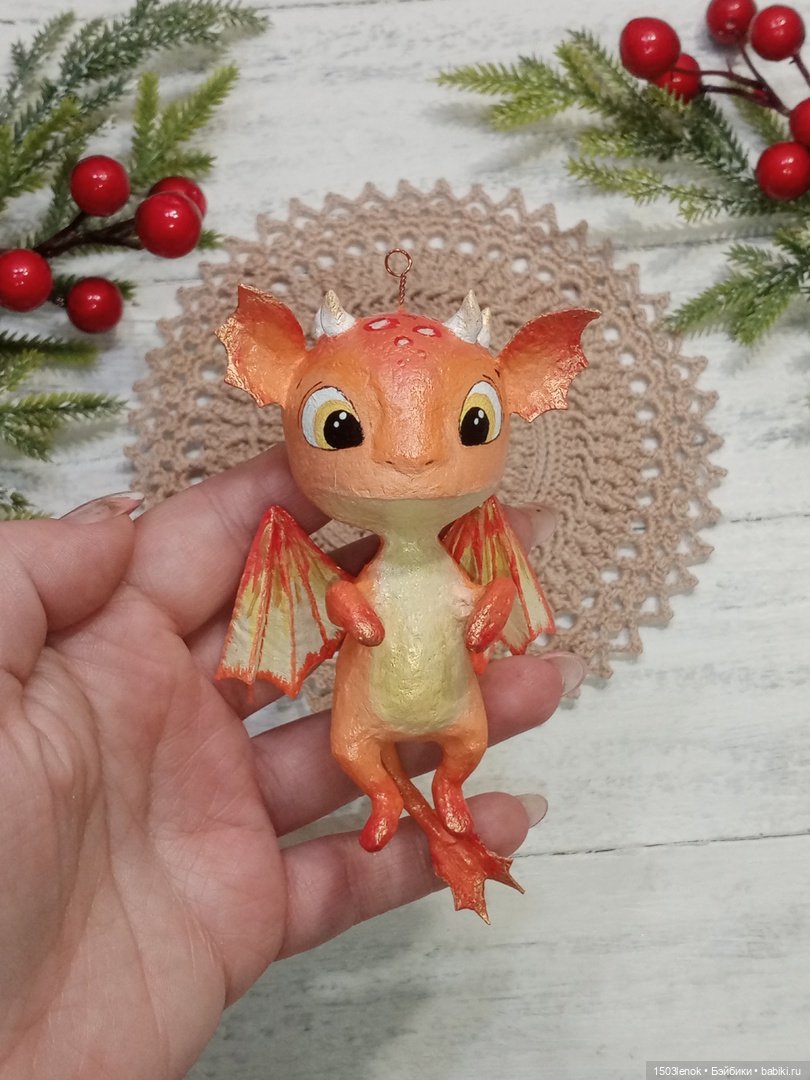 Огненный дракоша — Лепка авторских игрушек и папье (фото 2)