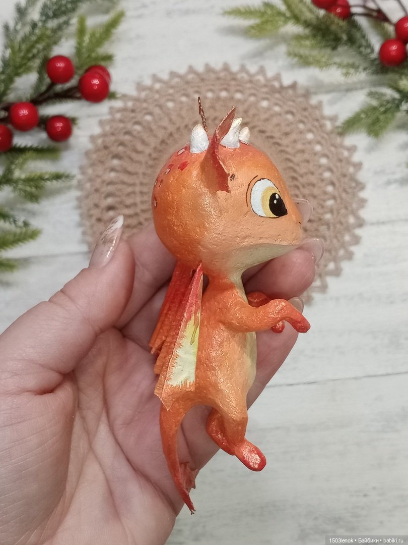 Огненный дракоша — Лепка авторских игрушек и папье (фото 7)