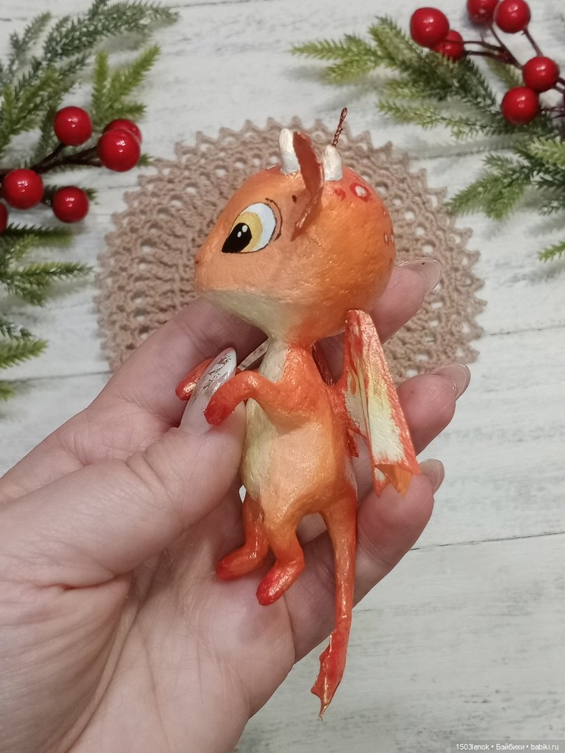 Огненный дракоша — Лепка авторских игрушек и папье (фото 5)