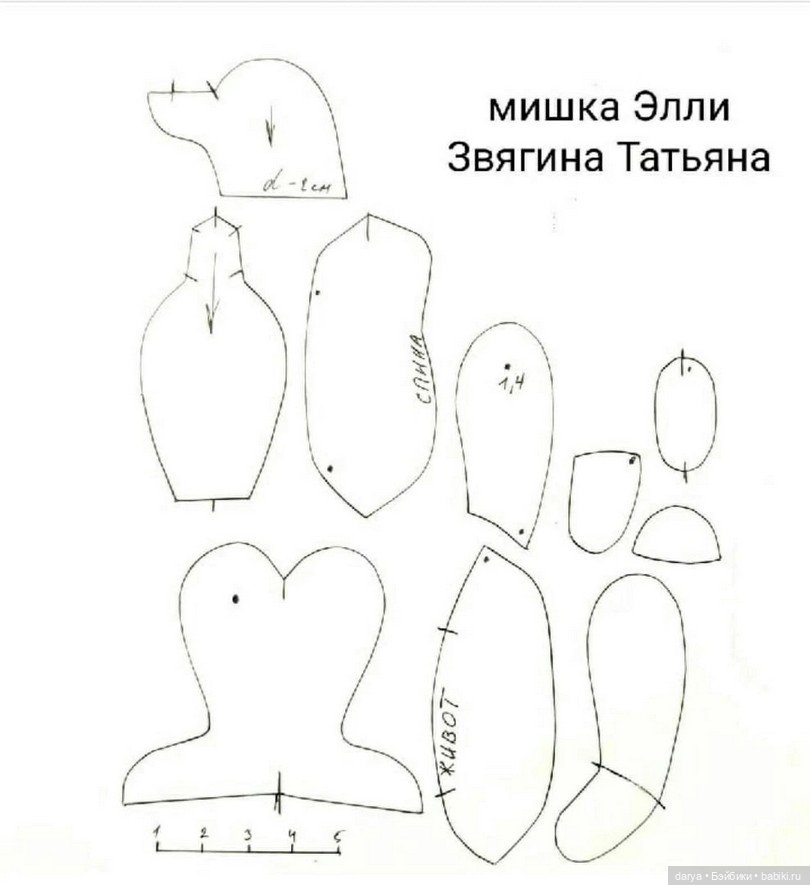 Мишка тедди Элли с выкройкой, автор Татьяна Звягина (фото 3)