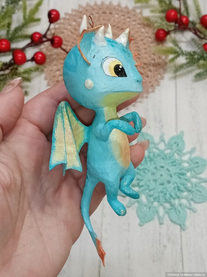 Ещё один дракоша — Лепка авторских игрушек и папье (фото 9)