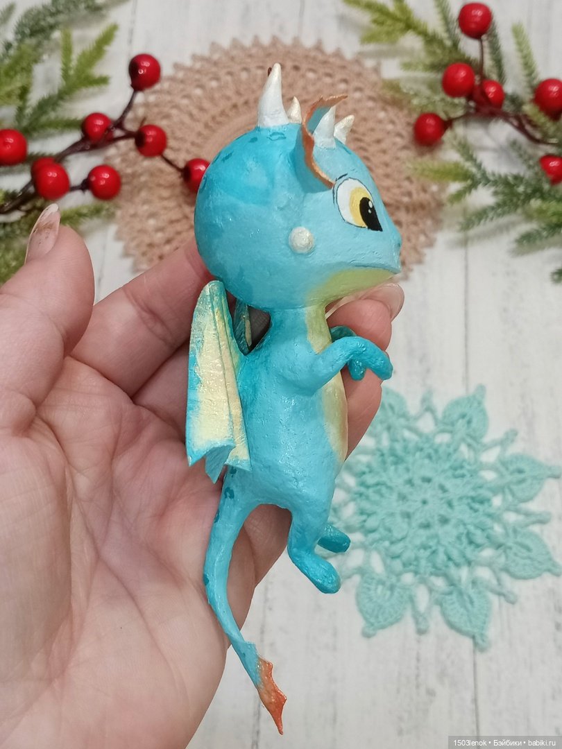 Ещё один дракоша — Лепка авторских игрушек и папье (фото 8)