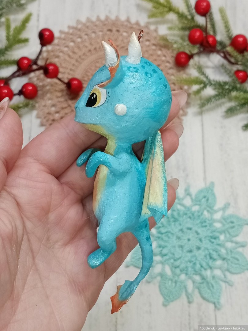 Ещё один дракоша — Лепка авторских игрушек и папье (фото 6)