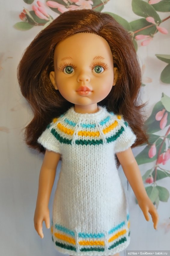 Вязаное платье в полосочку