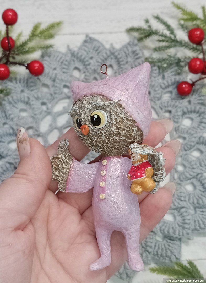 Совиные детки — Лепка авторских игрушек и папье (фото 3)