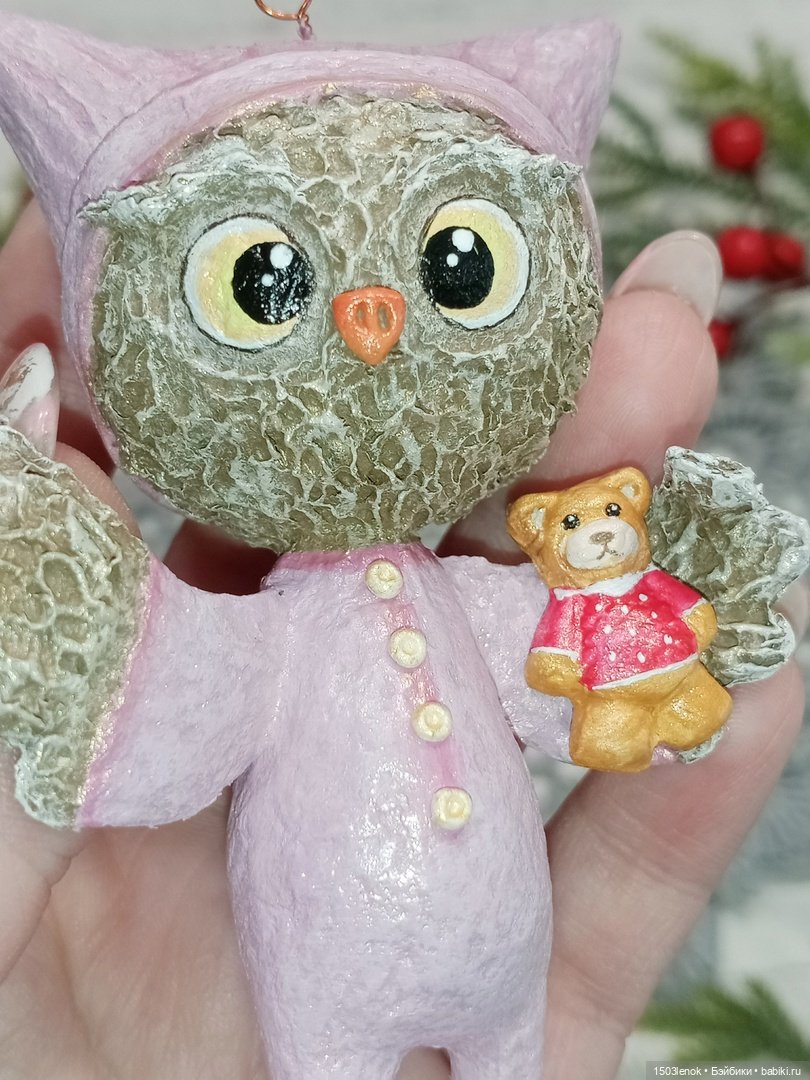 Совиные детки — Лепка авторских игрушек и папье (фото 8)