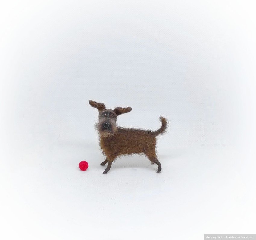 Пёс Бобик — Валяные игрушки из шерсти: сухое валяние (фото 8)