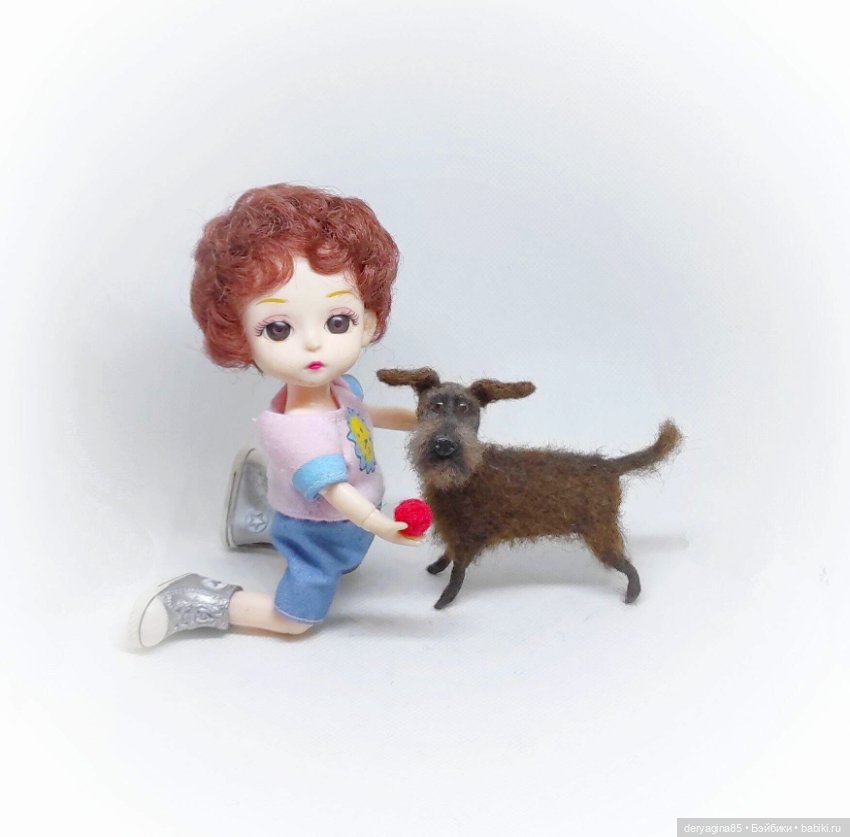 Пёс Бобик — Валяные игрушки из шерсти: сухое валяние