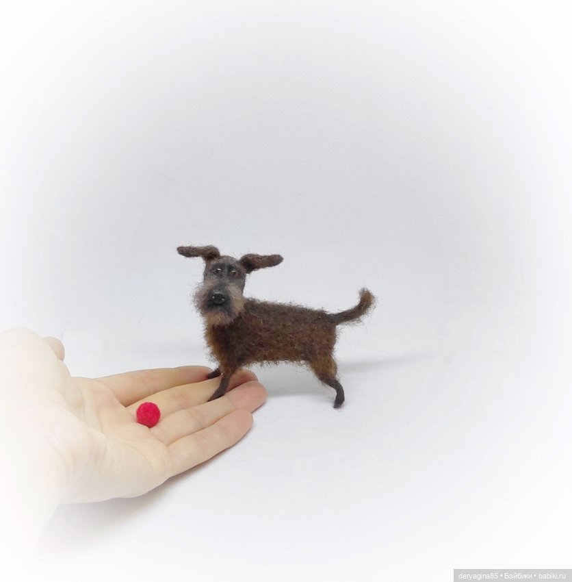 Пёс Бобик — Валяные игрушки из шерсти: сухое валяние (фото 4)