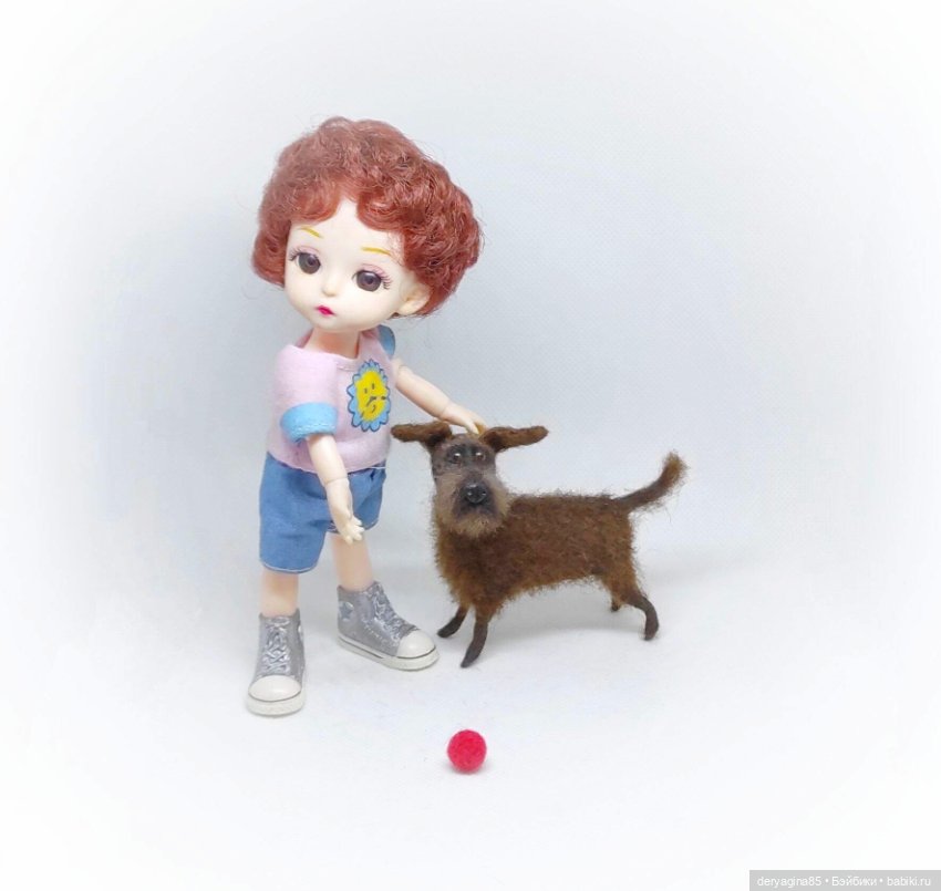 Пёс Бобик — Валяные игрушки из шерсти: сухое валяние (фото 2)