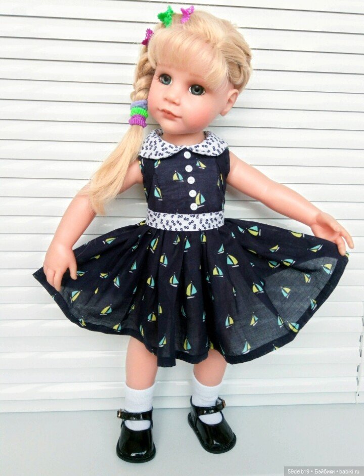 Выкройка круглого воротничка для кукол ГОТЦ 48-50 см - два варианта (фото 3)