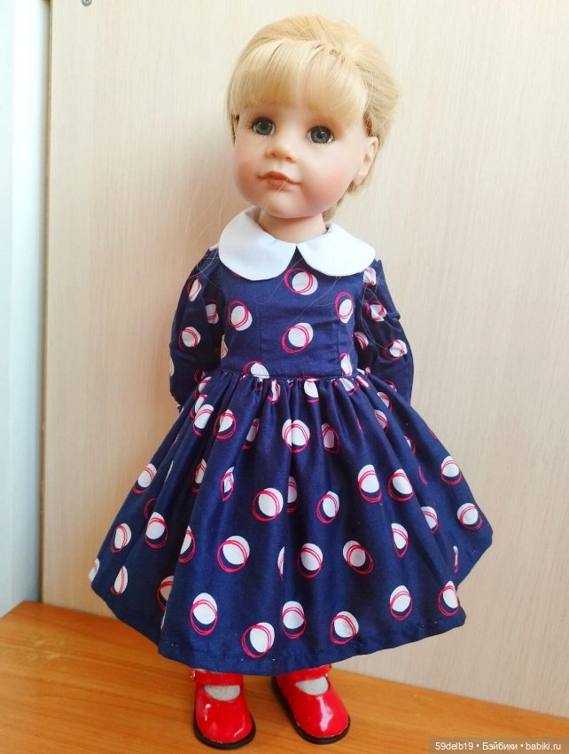 Выкройка круглого воротничка для кукол ГОТЦ 48-50 см - два варианта (фото 2)