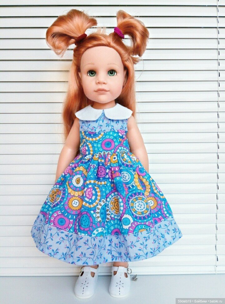 Выкройка круглого воротничка для кукол ГОТЦ 48-50 см - два варианта (фото 4)