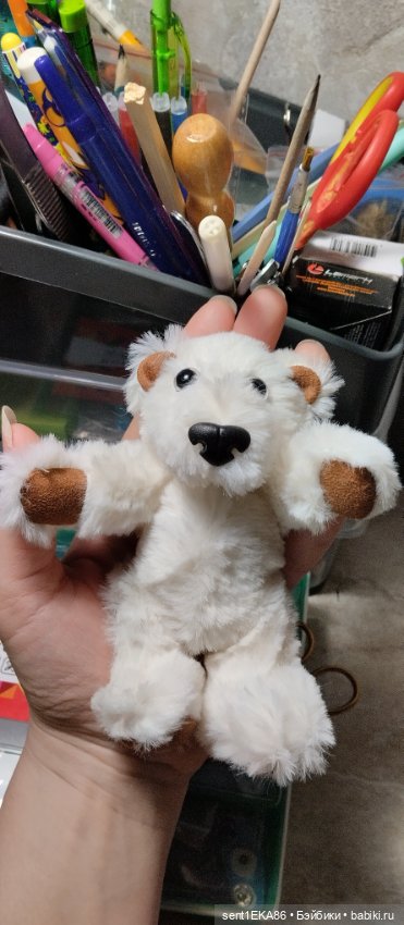 Белый медвежонок — Текстильные игрушки и примитивы: кофейные (фото 4)