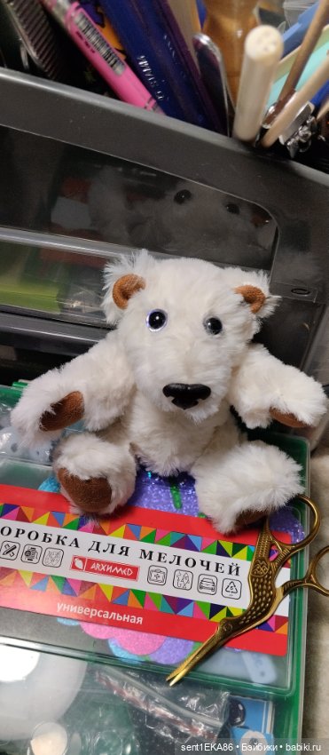 Белый медвежонок — Текстильные игрушки и примитивы: кофейные (фото 6)