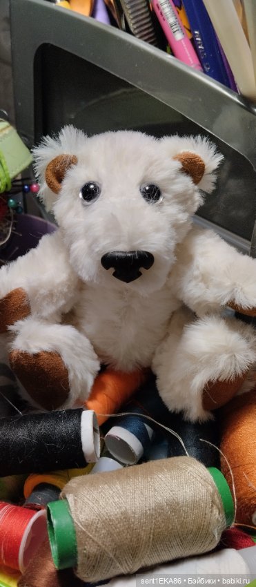 Белый медвежонок — Текстильные игрушки и примитивы: кофейные (фото 2)