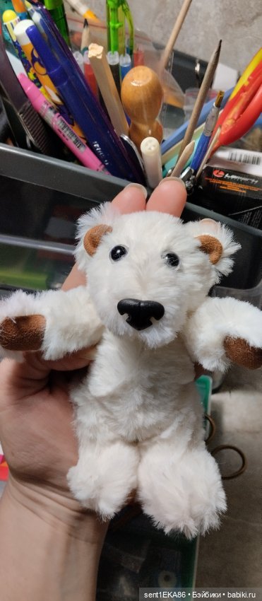 Белый медвежонок — Текстильные игрушки и примитивы: кофейные (фото 5)